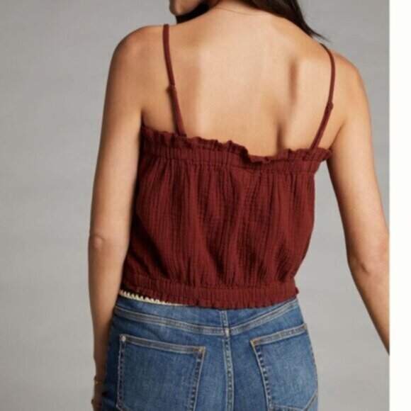 Anthropologie April GauzyTank Crimson Sz Small NWT - Picture 10 of 12